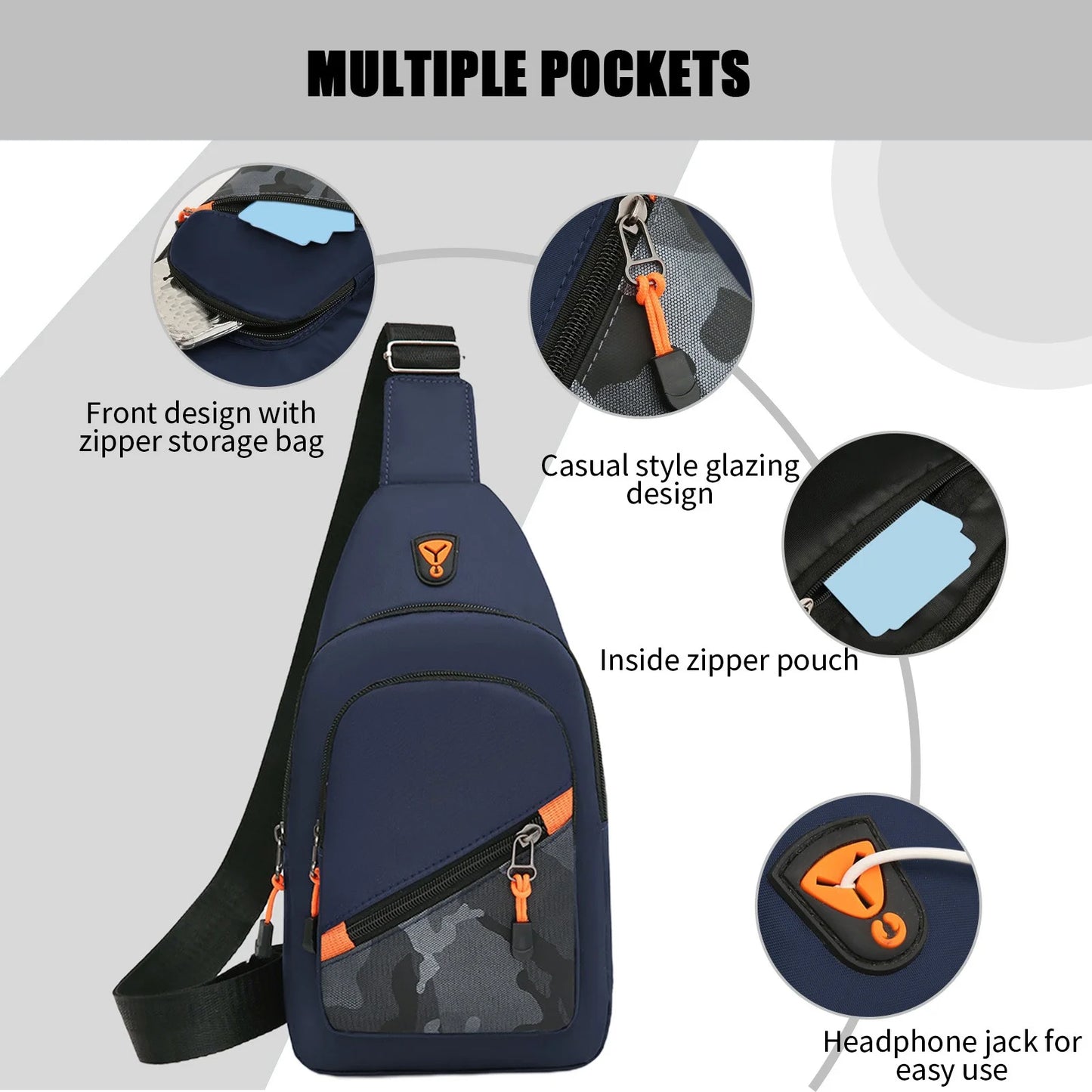 Versatile Sling Bag: Crossbody, Chest, and Shoulder Backpack for Outdoor Travel, Hiking, and Sports Activities