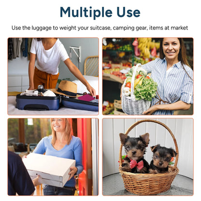 Portable Handheld Digital Luggage Scale - Battery-Free, Up to 110Lbs/50Kg (Red)