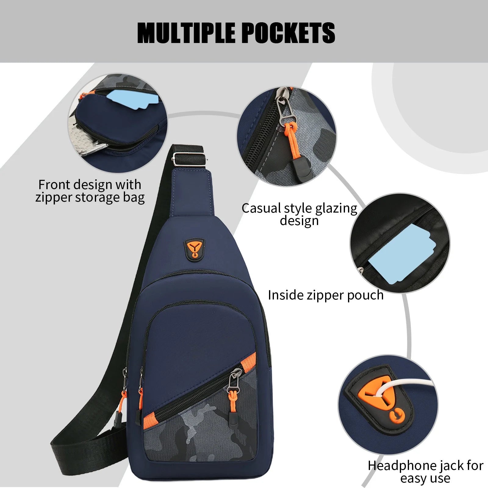 Versatile Sling Bag: Crossbody, Chest, and Shoulder Backpack for Outdoor Travel, Hiking, and Sports Activities