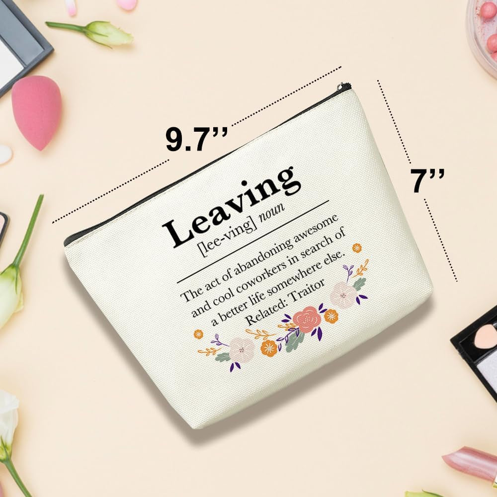 Coworker Leaving Gifts for Women, Retirement Gift for Woman, Funny Makeup Bag Cosmetic Bag Going Away Farewell Retired Gifts for Retirees Nurse Employee Boss Lady Christmas Birthday Gifts