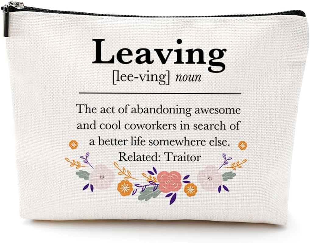 Coworker Leaving Gifts for Women, Retirement Gift for Woman, Funny Makeup Bag Cosmetic Bag Going Away Farewell Retired Gifts for Retirees Nurse Employee Boss Lady Christmas Birthday Gifts