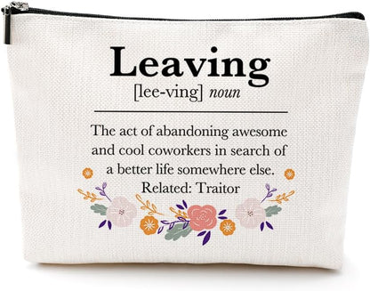 Coworker Leaving Gifts for Women, Retirement Gift for Woman, Funny Makeup Bag Cosmetic Bag Going Away Farewell Retired Gifts for Retirees Nurse Employee Boss Lady Christmas Birthday Gifts