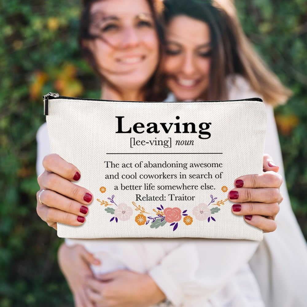 Coworker Leaving Gifts for Women, Retirement Gift for Woman, Funny Makeup Bag Cosmetic Bag Going Away Farewell Retired Gifts for Retirees Nurse Employee Boss Lady Christmas Birthday Gifts