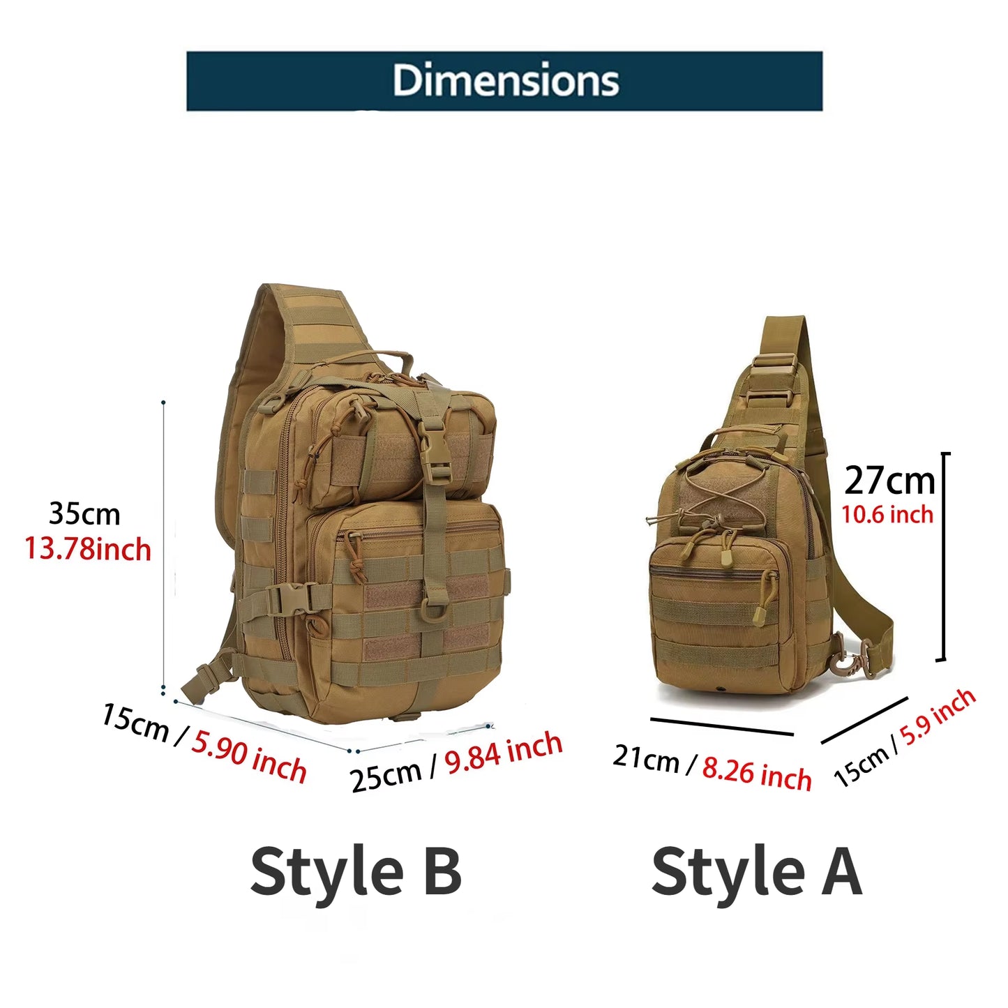 Tactical Waterproof Sling Backpack for Outdoor Activities - Ideal for Hiking, Camping, Hunting, and Traveling