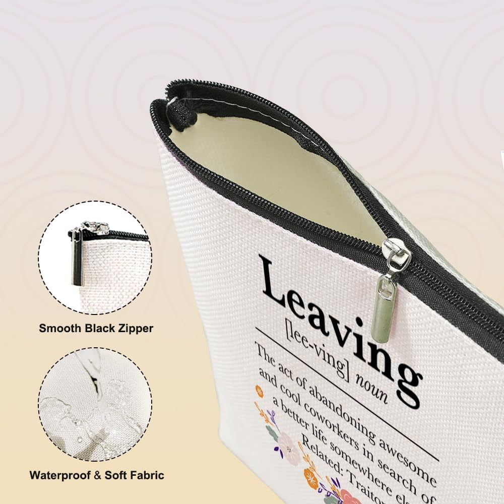 Coworker Leaving Gifts for Women, Retirement Gift for Woman, Funny Makeup Bag Cosmetic Bag Going Away Farewell Retired Gifts for Retirees Nurse Employee Boss Lady Christmas Birthday Gifts