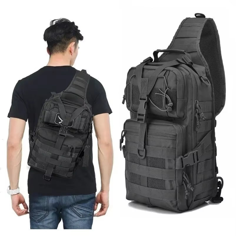 Tactical Waterproof Sling Backpack for Outdoor Activities - Ideal for Hiking, Camping, Hunting, and Traveling
