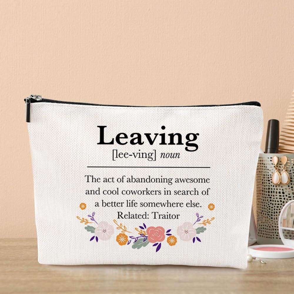 Coworker Leaving Gifts for Women, Retirement Gift for Woman, Funny Makeup Bag Cosmetic Bag Going Away Farewell Retired Gifts for Retirees Nurse Employee Boss Lady Christmas Birthday Gifts