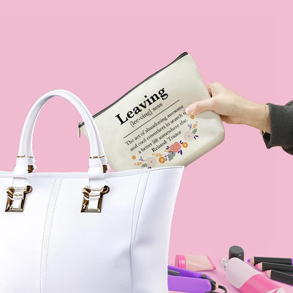 Coworker Leaving Gifts for Women, Retirement Gift for Woman, Funny Makeup Bag Cosmetic Bag Going Away Farewell Retired Gifts for Retirees Nurse Employee Boss Lady Christmas Birthday Gifts